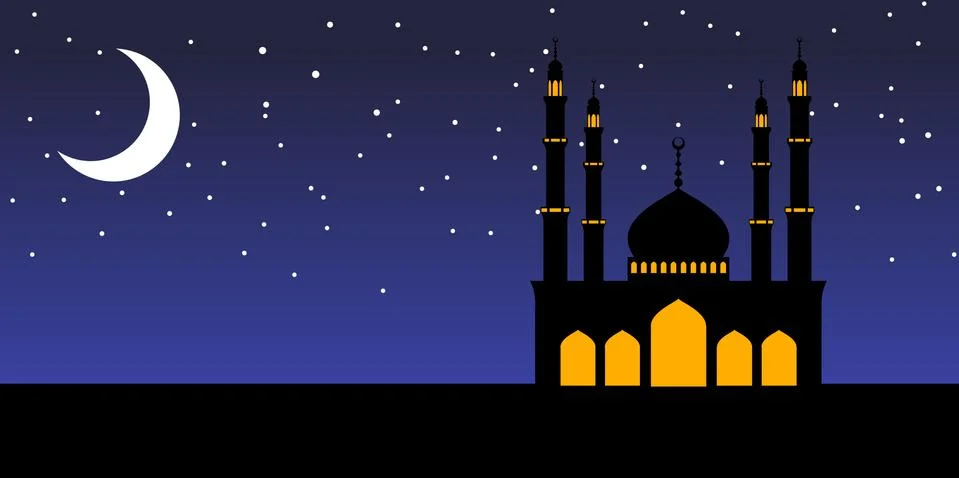 Card with mosque Stock Illustration
