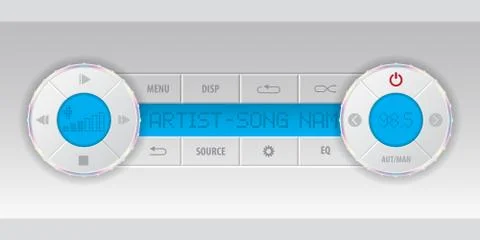 Card mp3 player dashboard Stock Illustration