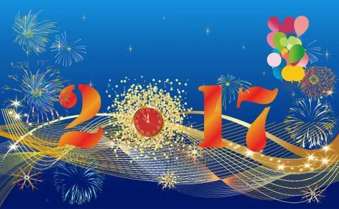 Card for the New Year Stock Illustration