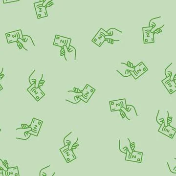 Card nfc technology line seamless pattern Stock Illustration