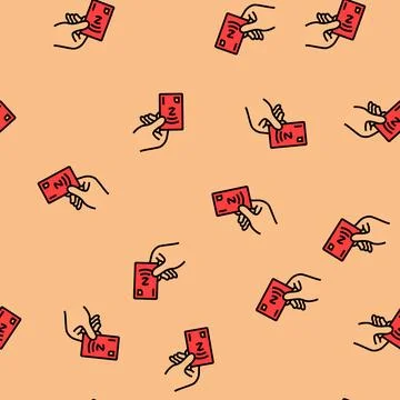 Card nfc technology vector seamless pattern Stock Illustration