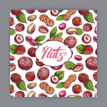 Card with nuts Stock Illustration