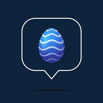 Card or Flyer Easter realistic egg on Like counter, comment follower and noti Stock Illustration