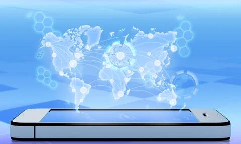 Card over the phone screen イラスト素材