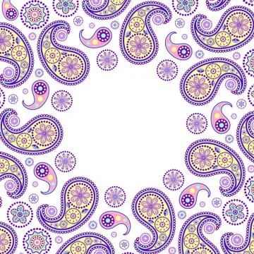 Card with paisley Stock Illustration
