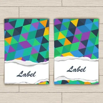 Card with Pattern of Colorful Lozenges Stock Illustration