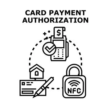 Card payment authorization digital security concept Stock Illustration