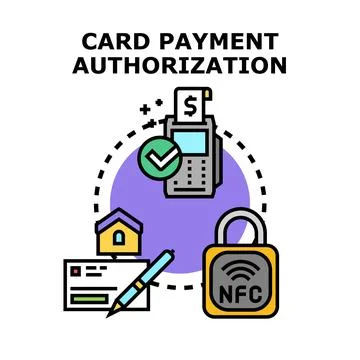 Card payment authorization digital security concept Illustrazione stock