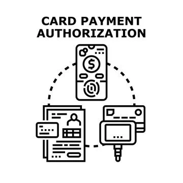 Card payment authorization process using digital technology Stock Illustration