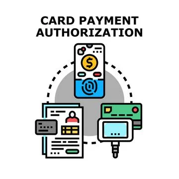 Card payment authorization process using digital technology Stock Illustration
