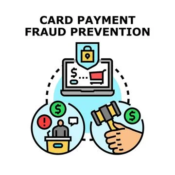 Card payment fraud prevention securing financial transactions Stock Illustration