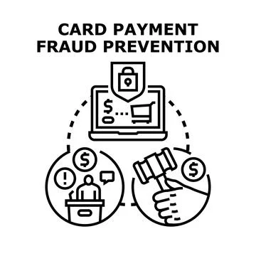 Card payment fraud prevention securing financial transactions Stock Illustration