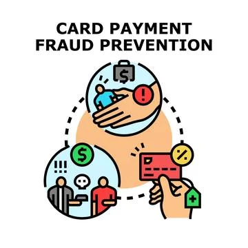 Card payment fraud prevention security and protection concept Stock Illustration