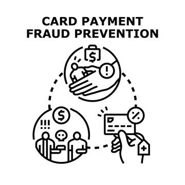 Card payment fraud prevention security and protection concept Stock Illustration