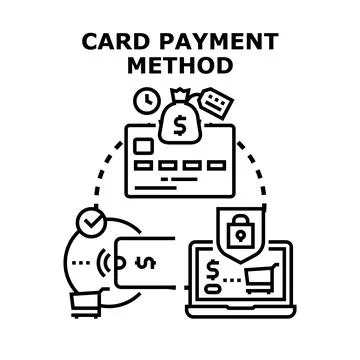 Card payment method for e commerce and mobile payments 스톡 일러스트