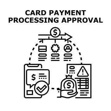 Card payment processing approval and digital transaction concept Stock Illustration