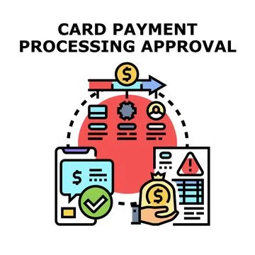 Card payment processing approval and digital transaction concept Stock Illustration