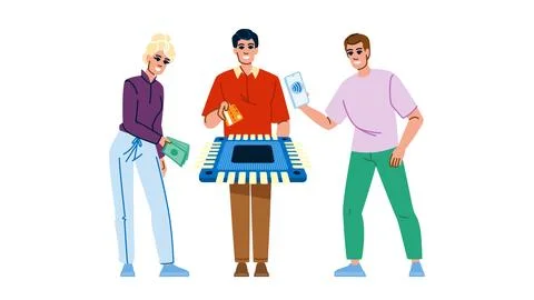Card payment processing vector Illustrazione stock