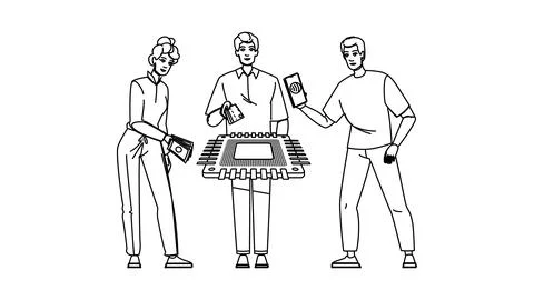 Card payment processing vector Stockillustratie