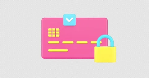 Card payment protection paying 3d icon animation Stock Footage 276735891