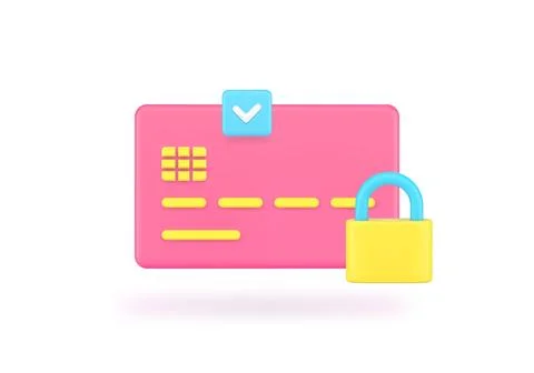 Card payment protection paying security online banking transaction safety 3.. Stock Illustration