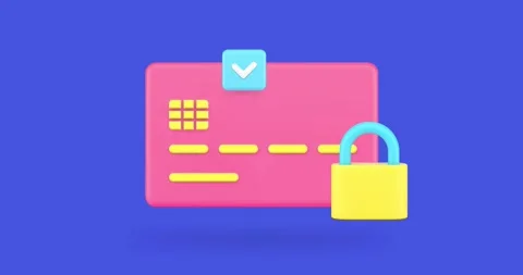 Card payment protection security online banking 3d icon animation Stock Footage 276733423
