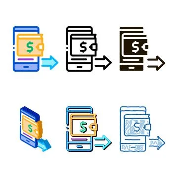 Card payment via smartphone icon vector outline looks 库存插图