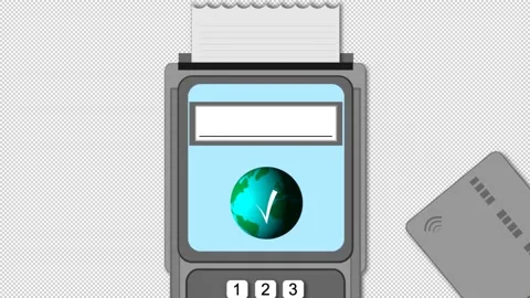 Card payment. Wi-Fi payment. Payment terminal. Animation. Stock Footage 159282475