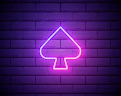 Card peak neon icon. Elements of web set. Simple icon for websites, web desig Stock Illustration