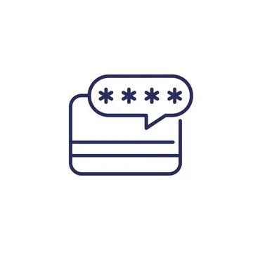 Card PIN code icon, line vector イラスト素材