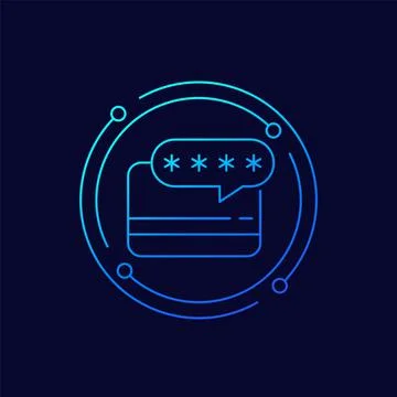 Card PIN code icon, linear design Stock-Illustration
