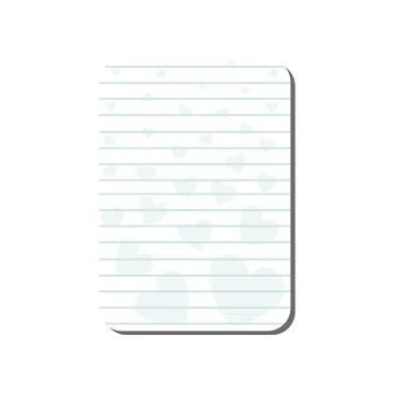 Card with Place for Notes with Hearts, Lined Template Can Be Used for Calendar Illustrazione stock
