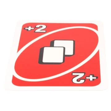 Card play kid plus two color red isolated on white background Stock Photos