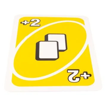Card play kid plus two color yellow isolated on white background Stock Photos