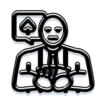 Card player thinking about spade suit 스톡 일러스트