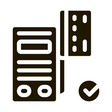 Card pos terminal icon Vector Glyph Illustration Stock Illustration