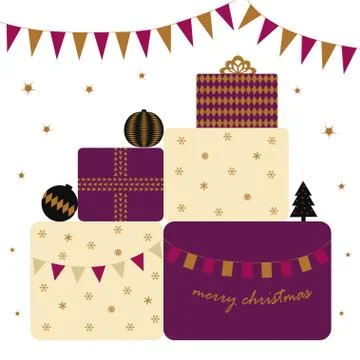 Card with presents Illustrazione stock