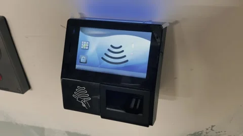 Card reader with backlight and graphic showing card placement Stock Footage 316802130