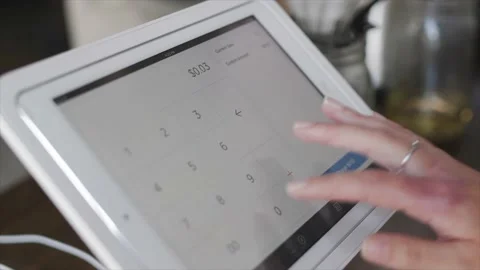 Card reader coffee shop Stock Footage 232870208