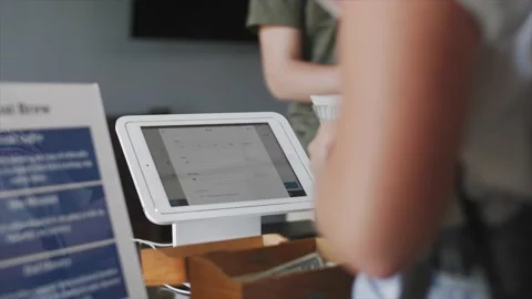 Card reader coffee shop Stock Footage 232870214