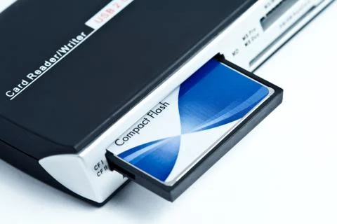 Card reader with compact flash inside Stock Photos