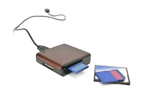 Card-reader isolated on a white Stock Photos