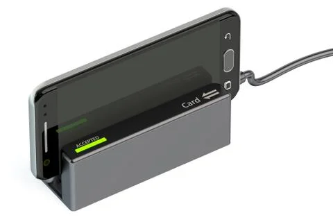 Card reader with mobile phone Stock Illustration