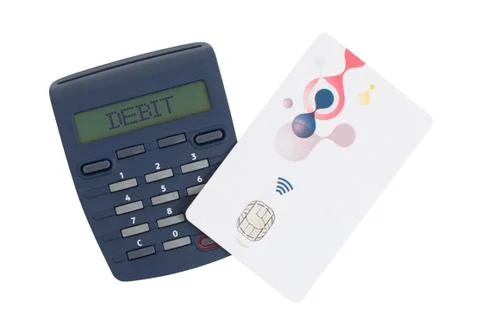 Card reader for reading a bank card Stock Photos