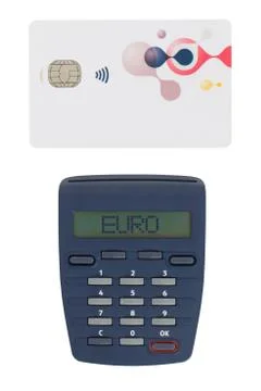 Card reader for reading a bank card Stock Photos