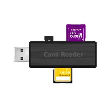 Card reader for reading memory cards in vector. Stock Illustration