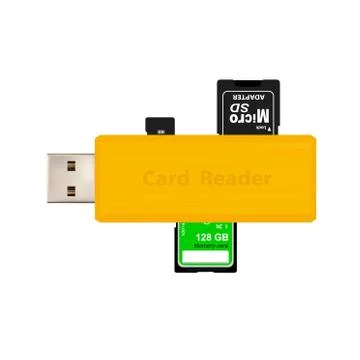 Card reader for reading memory cards in vector.Card reader for data transfer fro Stock Illustration