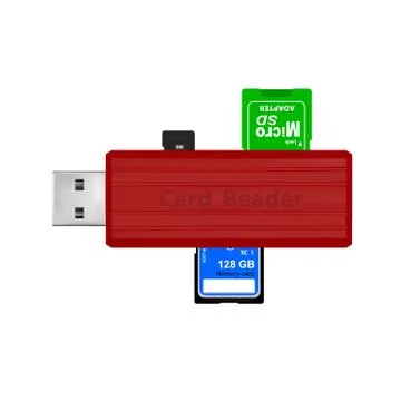 Card reader for reading memory cards in vector.Card reader for data transfer fro Stock Illustration