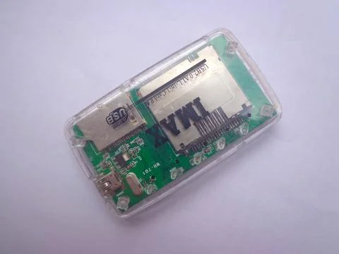 Card Reader for SDHC reading Stock Photos