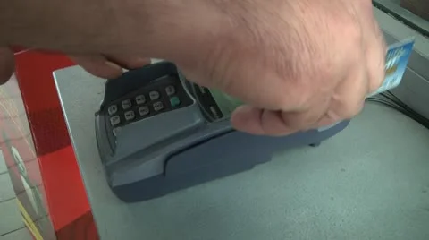 Card reader terminal Stock Footage 8846285